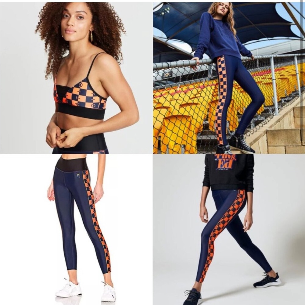 P.E NATION Victory Legging/Vector Bra Checker Matching Set pants xs and bra s